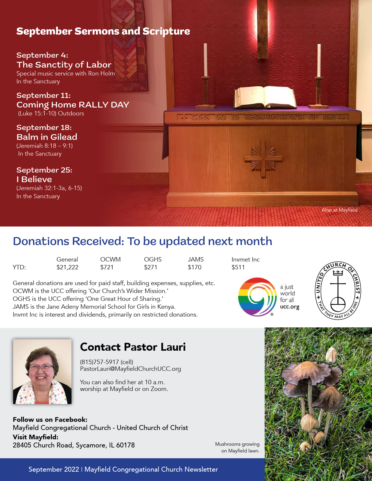 Mayfield Newsletter - A Light in the Country - September 2022